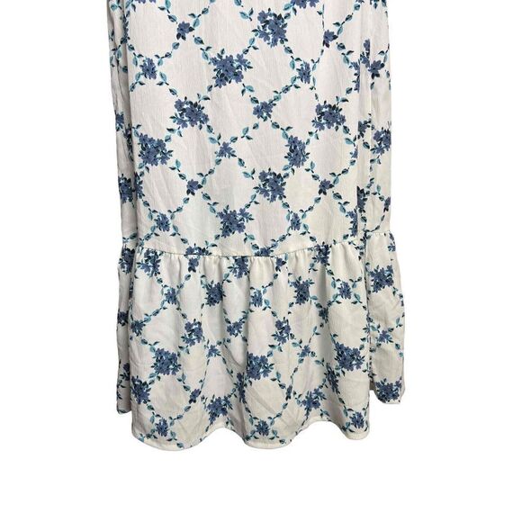 VERO MODA Puff Sleeve Midi Ruffle High Neck Tea Dress Floral in White Small NWT - Picture 6 of 11